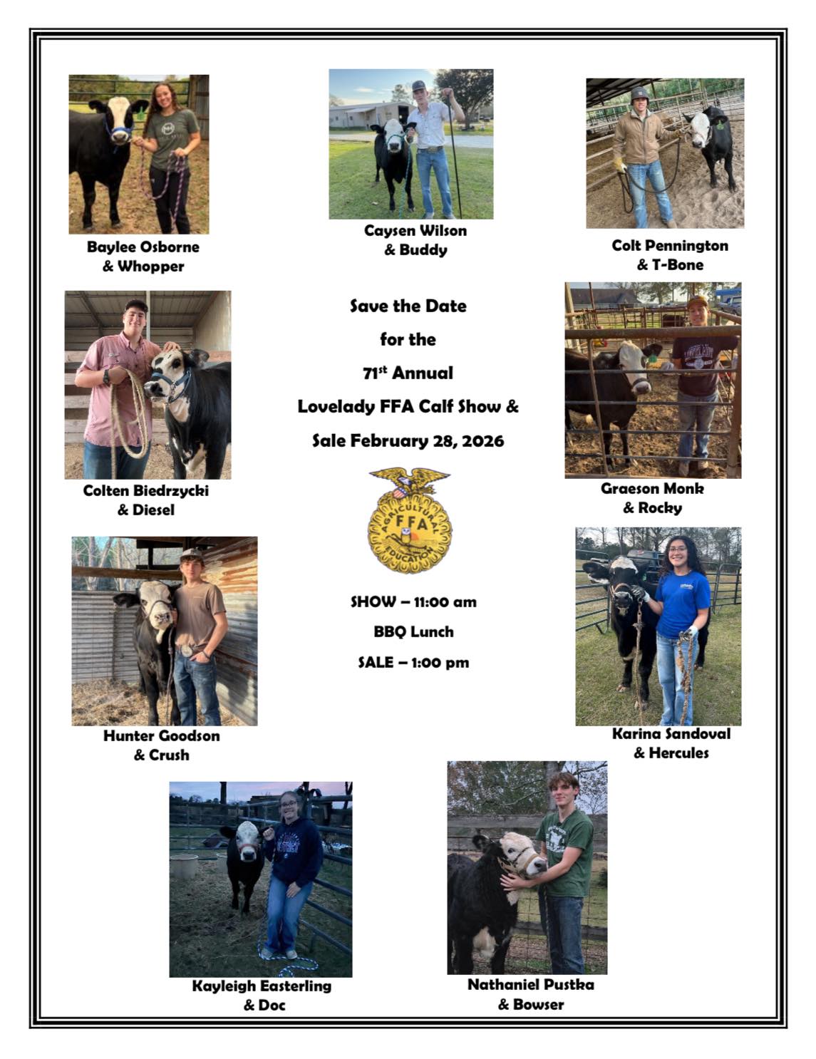 Calf Show Flyer 2026