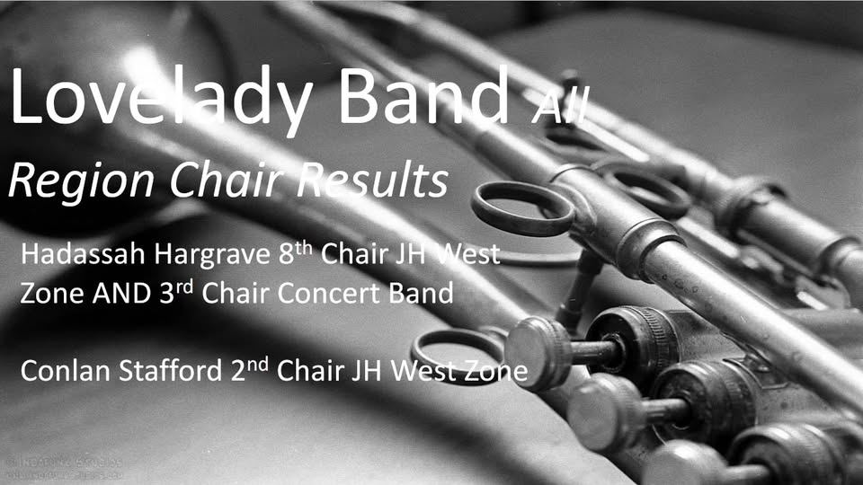 Lovelady Band All Region Chair Results 2024