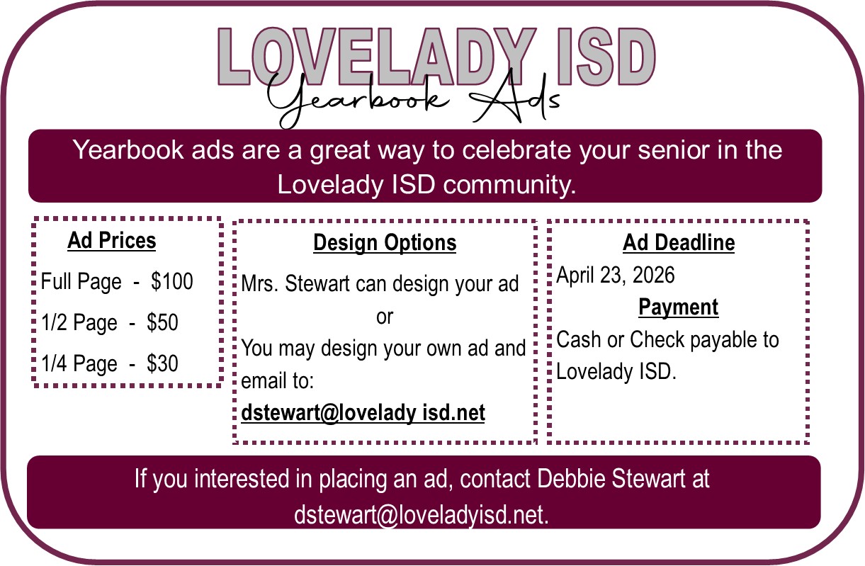Ads for Yearbook