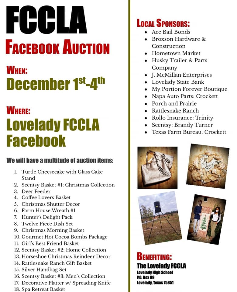 FCCLA Facebook Auction Flyer