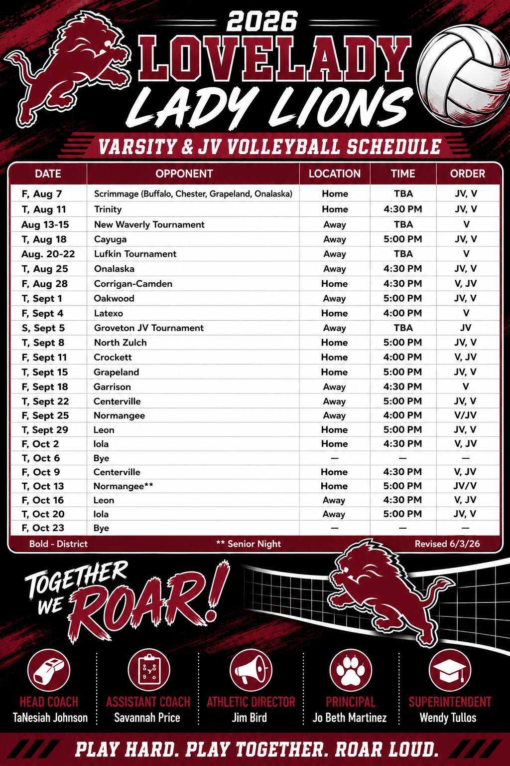 JV-V Volleyball Flyer