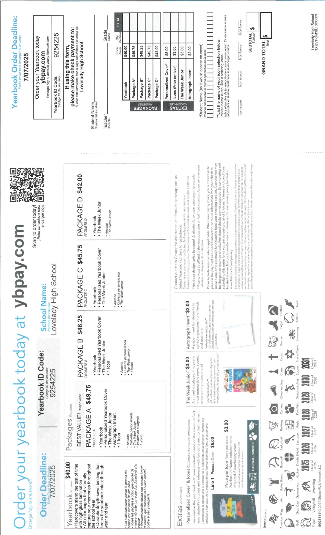 24-25 Yearbook Order Form